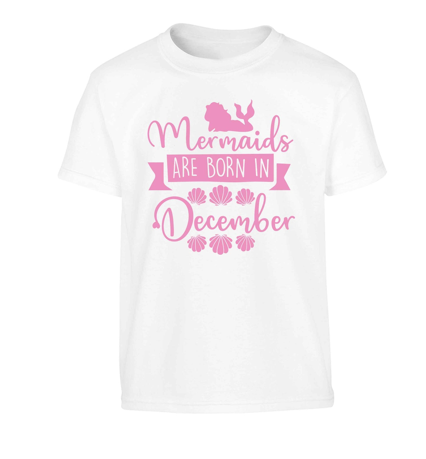 Mermaids are born in December Children's white Tshirt 12-13 Years