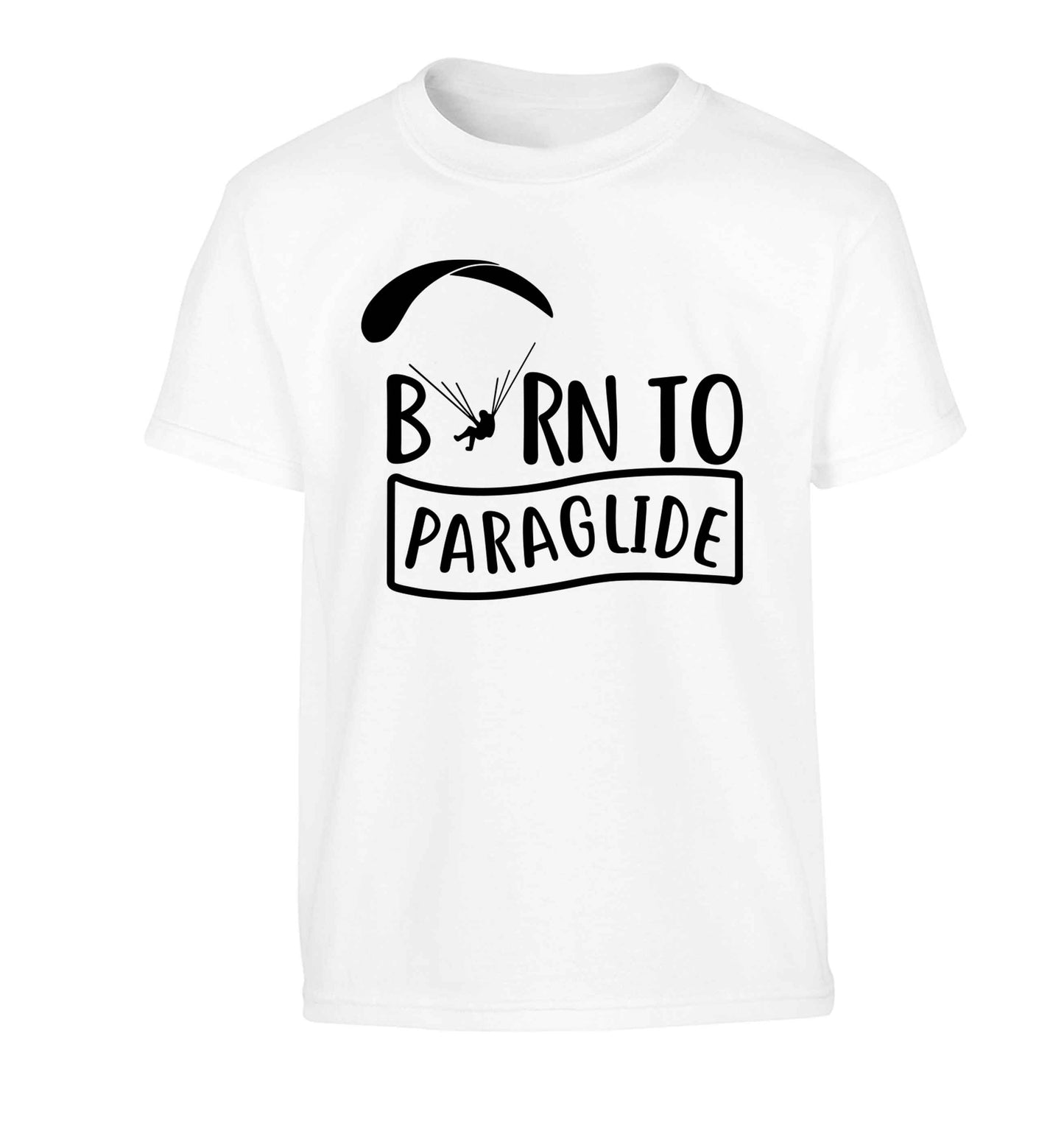 Born to paraglide Children's white Tshirt 12-13 Years
