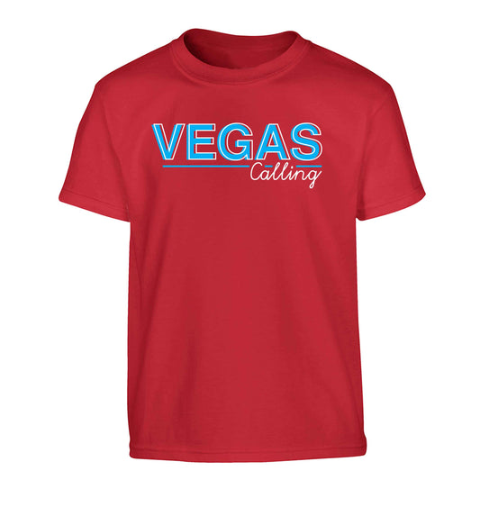 Vegas calling Children's red Tshirt 12-13 Years