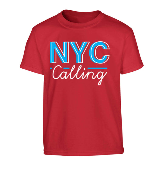 NYC calling Children's red Tshirt 12-13 Years