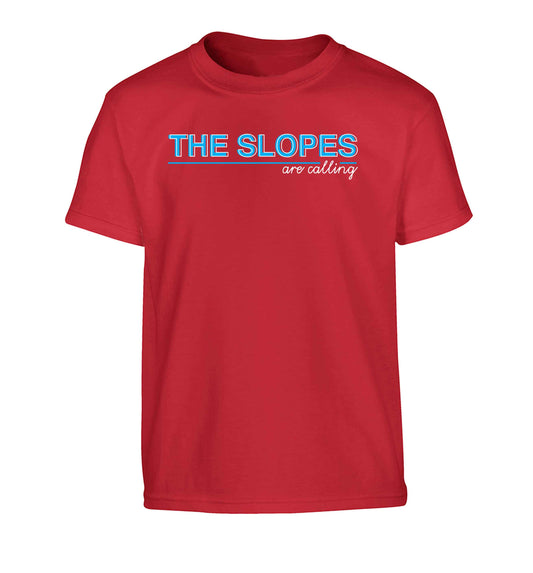 The slopes are calling Children's red Tshirt 12-13 Years