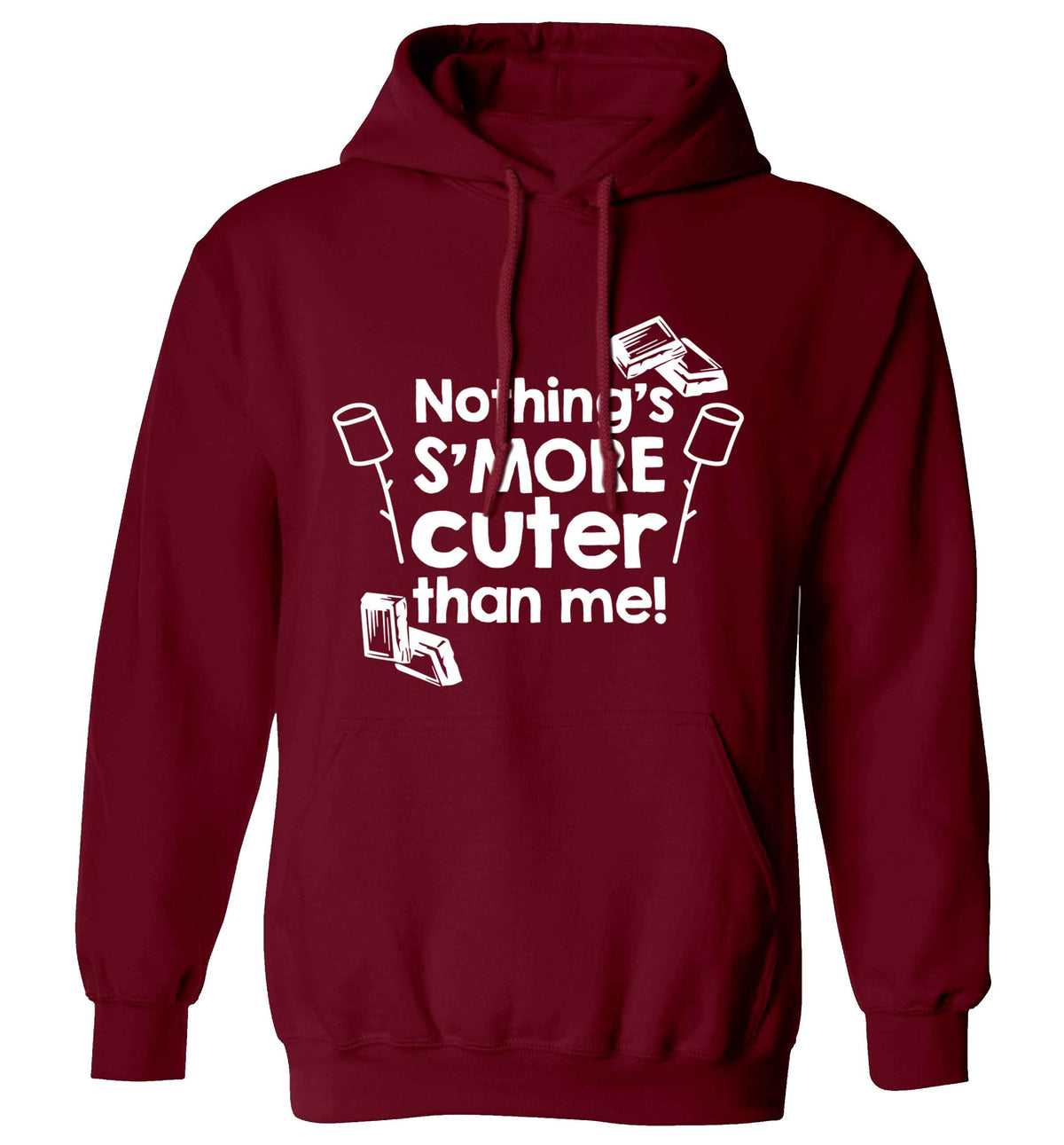 Nothing's s'more cuter than me! adults unisex maroon hoodie 2XL