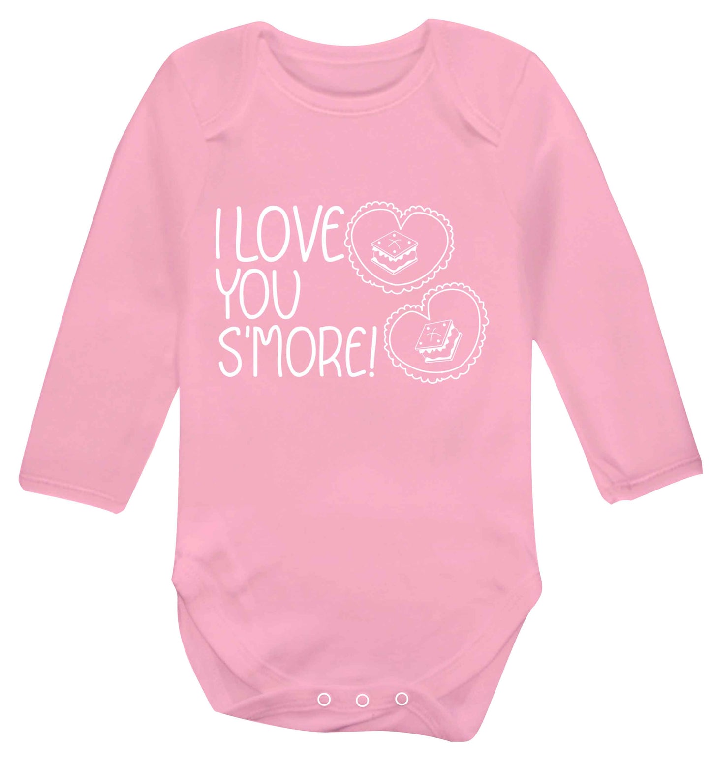 I love you s'more than anything Baby Vest long sleeved pale pink 6-12 months