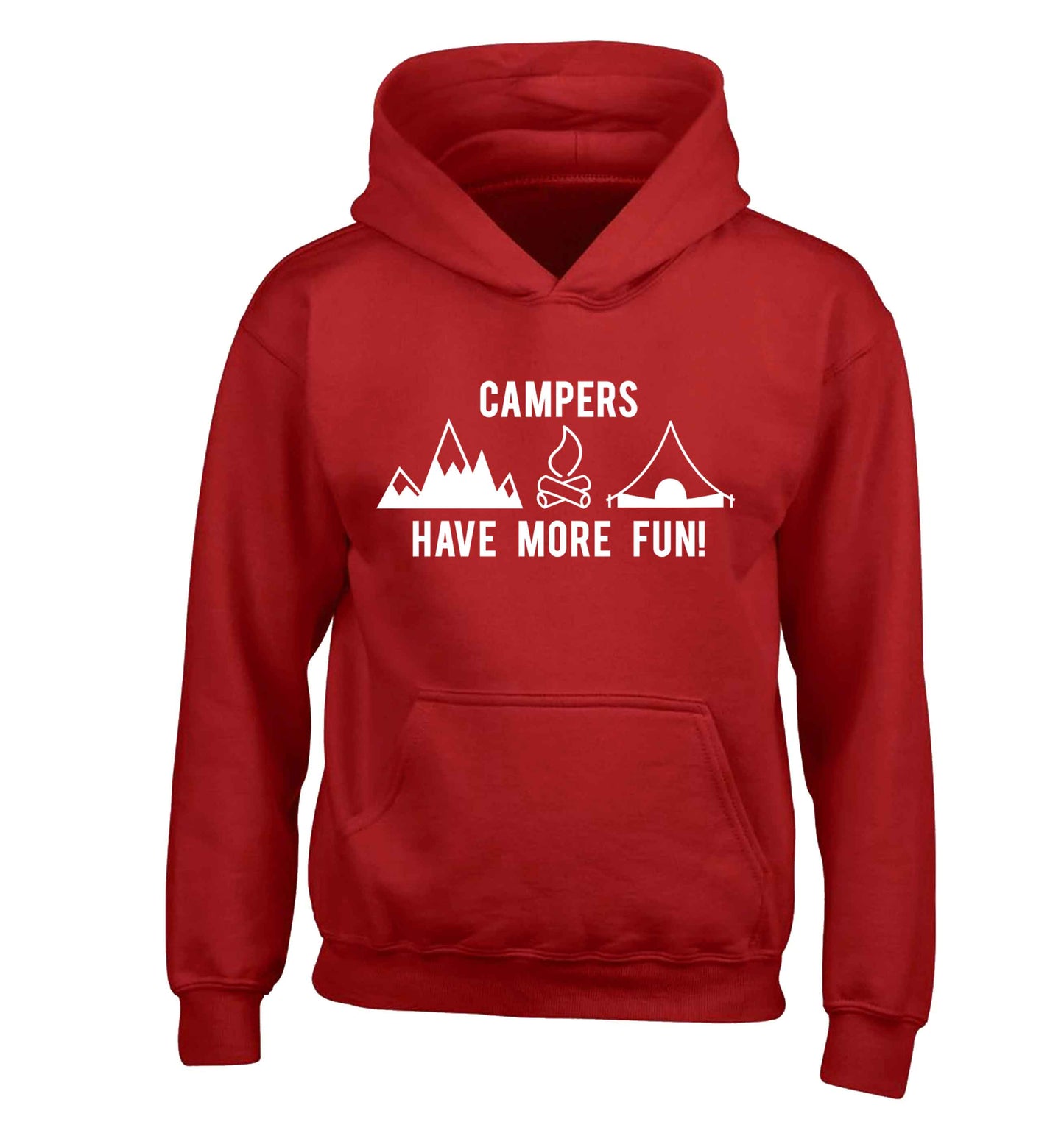Campers have more fun children's red hoodie 12-13 Years