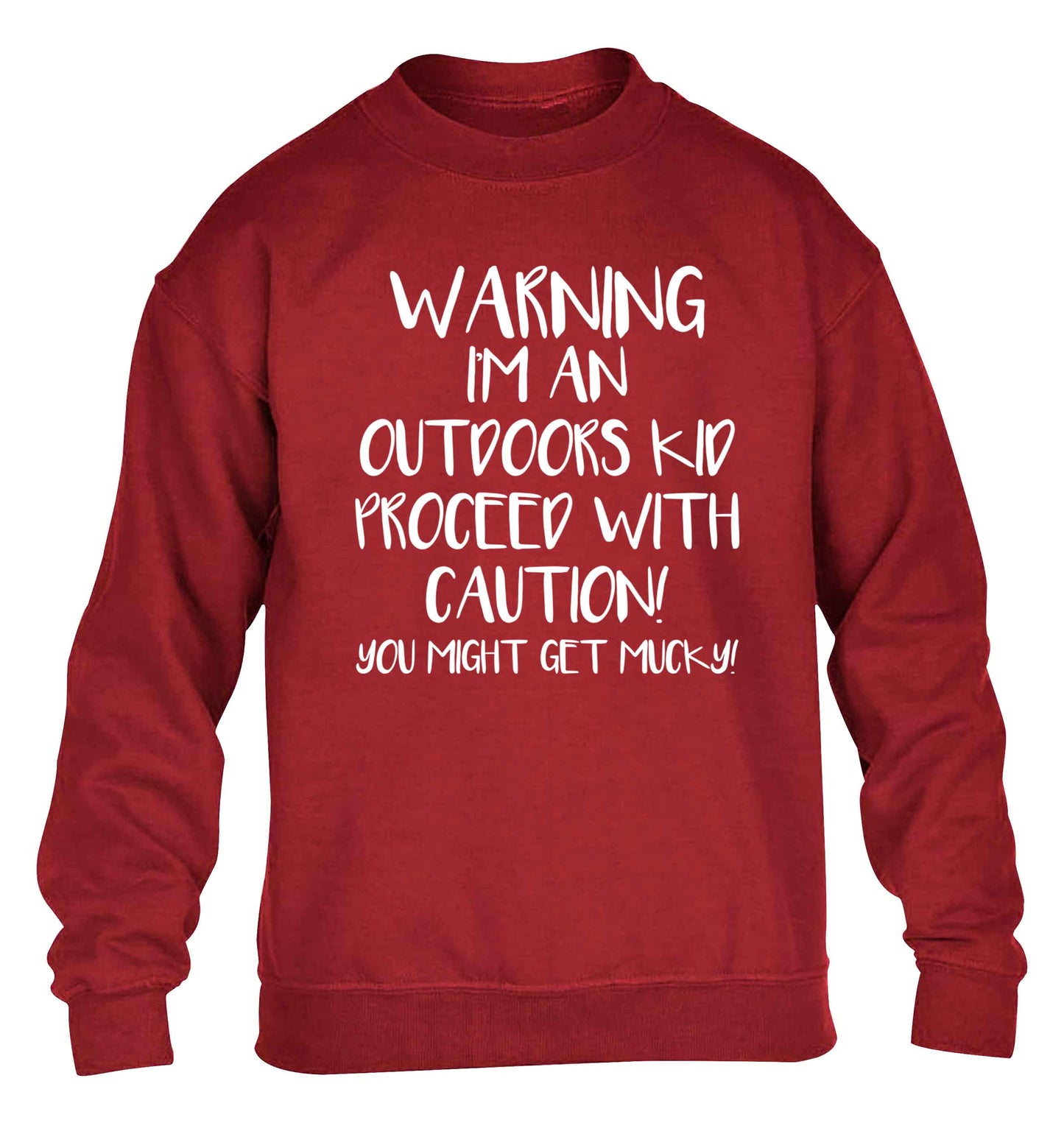 Warning I'm an outdoors kid! Proceed with caution you might get mucky children's grey sweater 12-13 Years