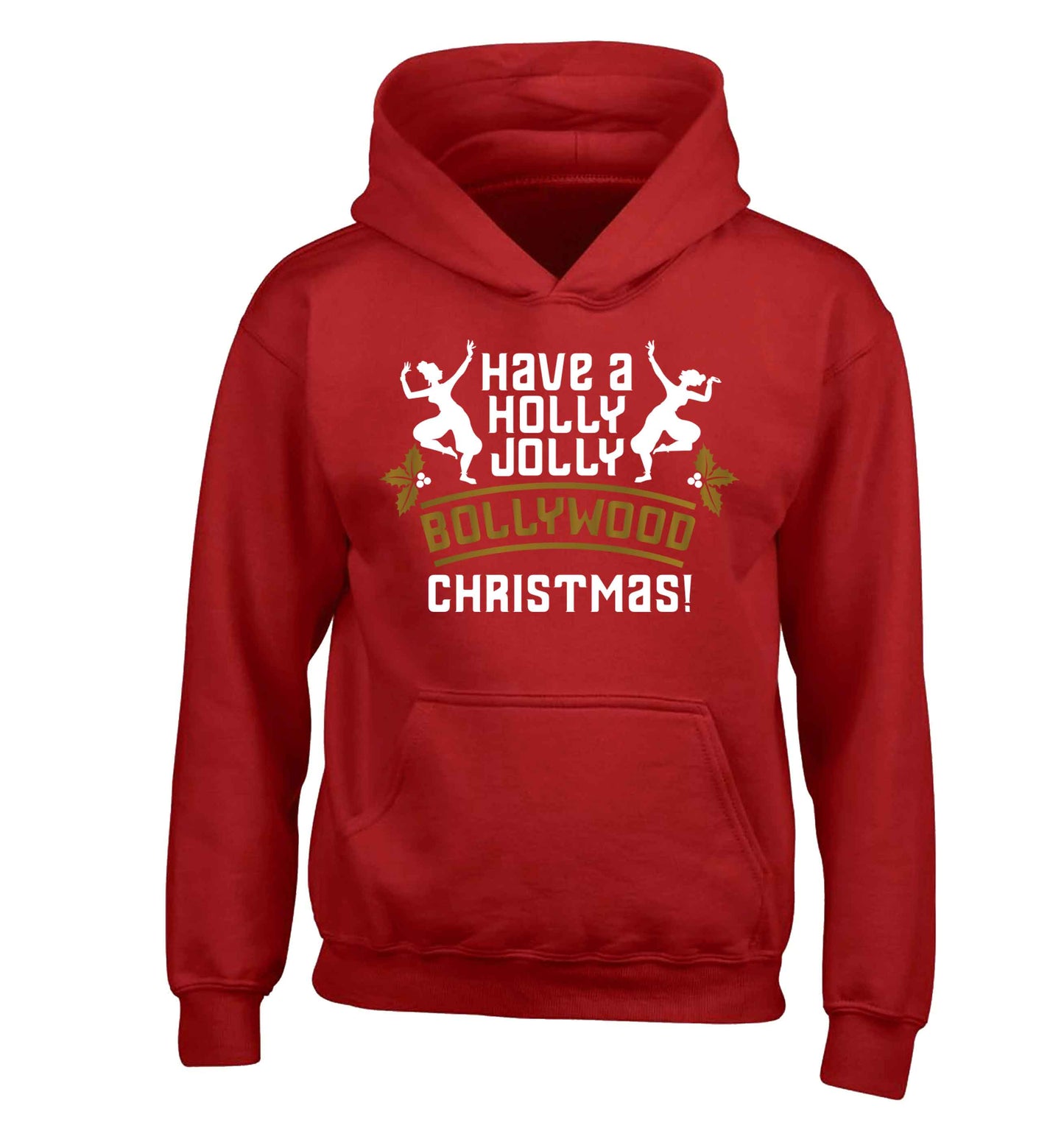Have a holly, jolly, bollywood Christmas children's red hoodie 12-13 Years