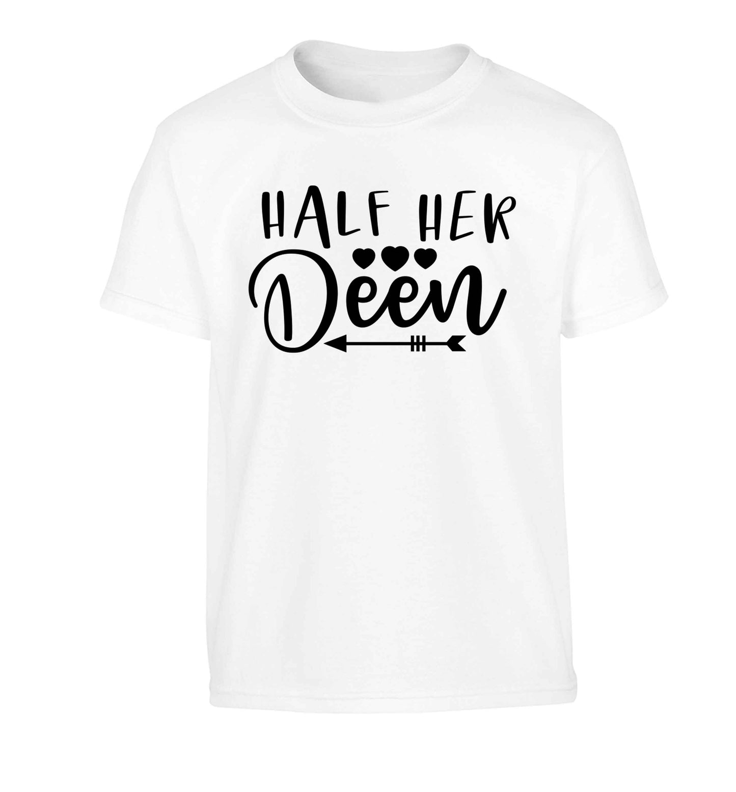 Half her deen Children's white Tshirt 12-13 Years