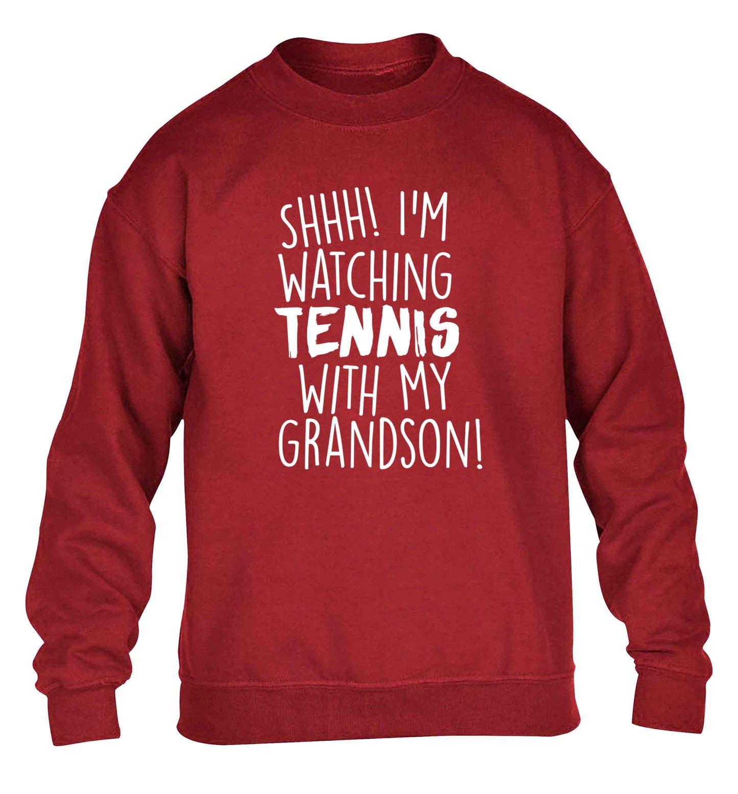 Shh! I'm watching tennis with my grandson! children's grey sweater 12-13 Years