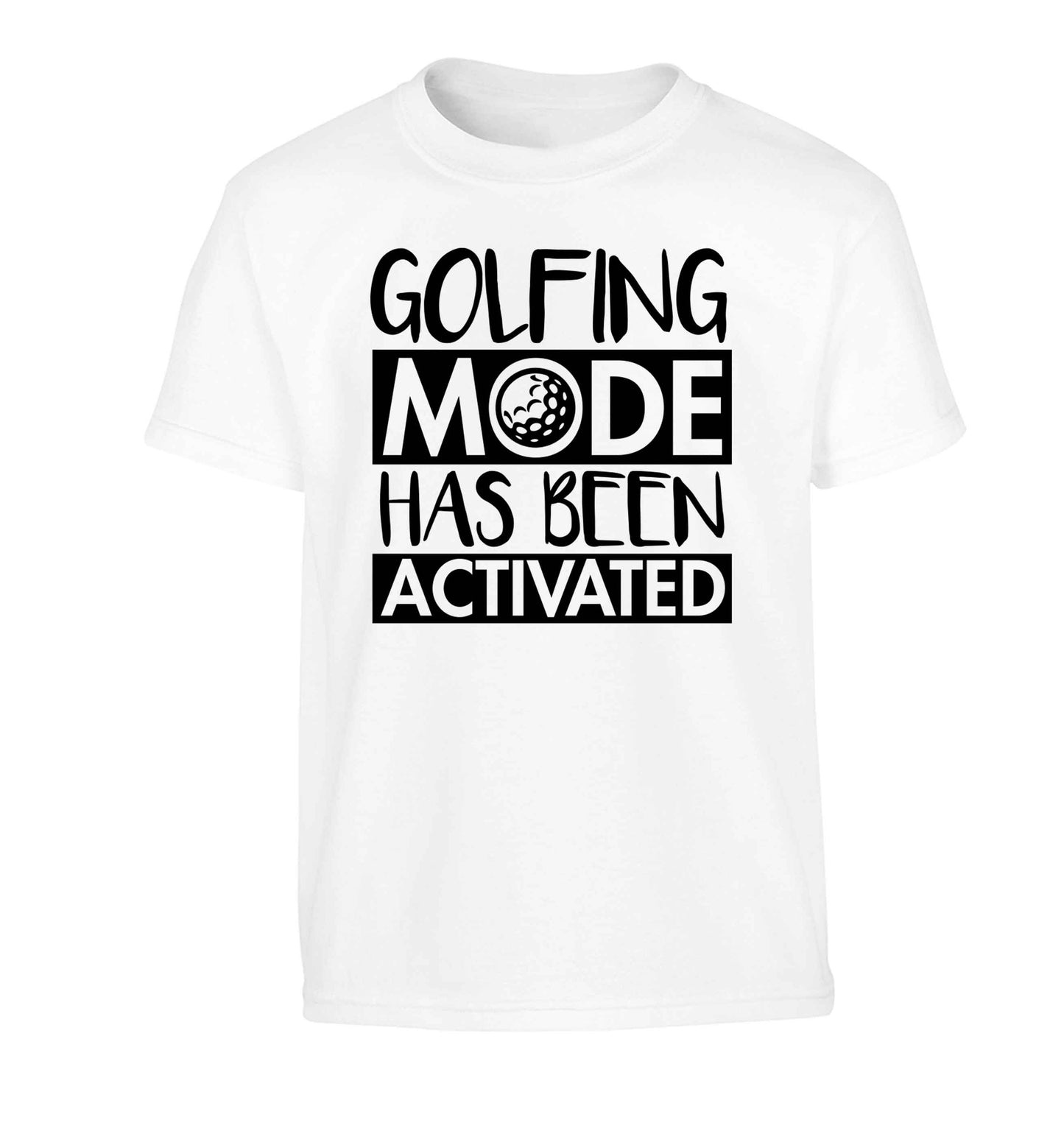 Golfing mode has been activated Children's white Tshirt 12-13 Years