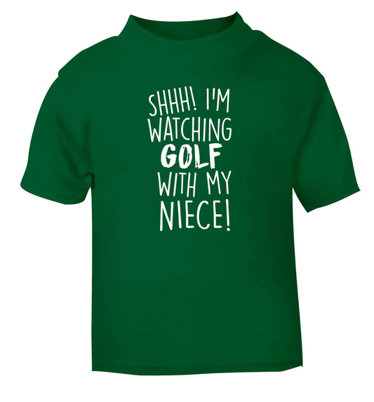 Shh I'm watching golf with my niece green Baby Toddler Tshirt 2 Years
