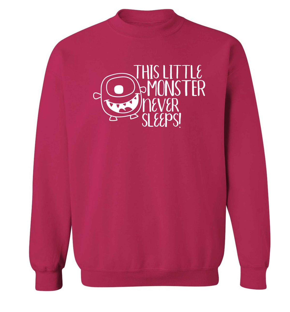 This little monster never sleeps Adult's unisex pink Sweater 2XL