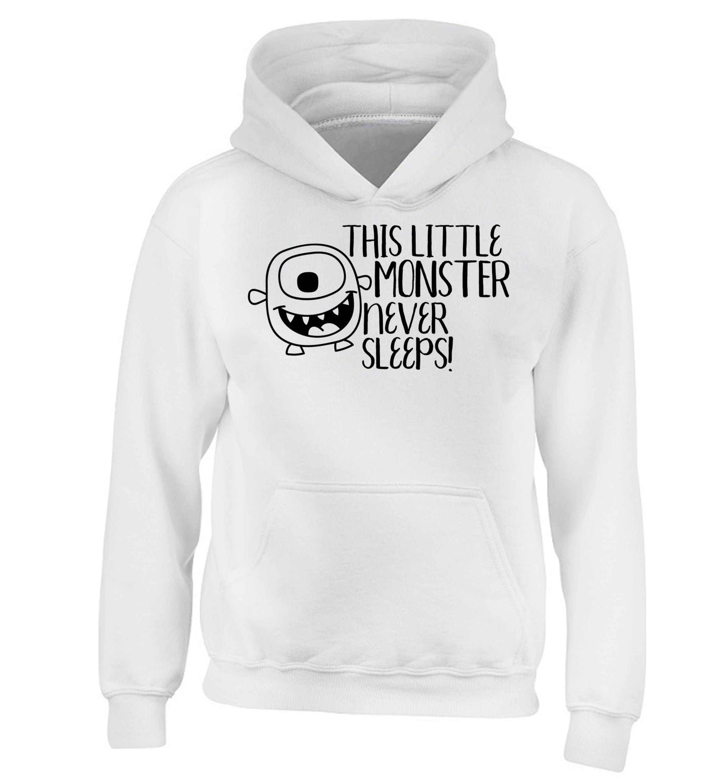 This little monster never sleeps children's white hoodie 12-13 Years