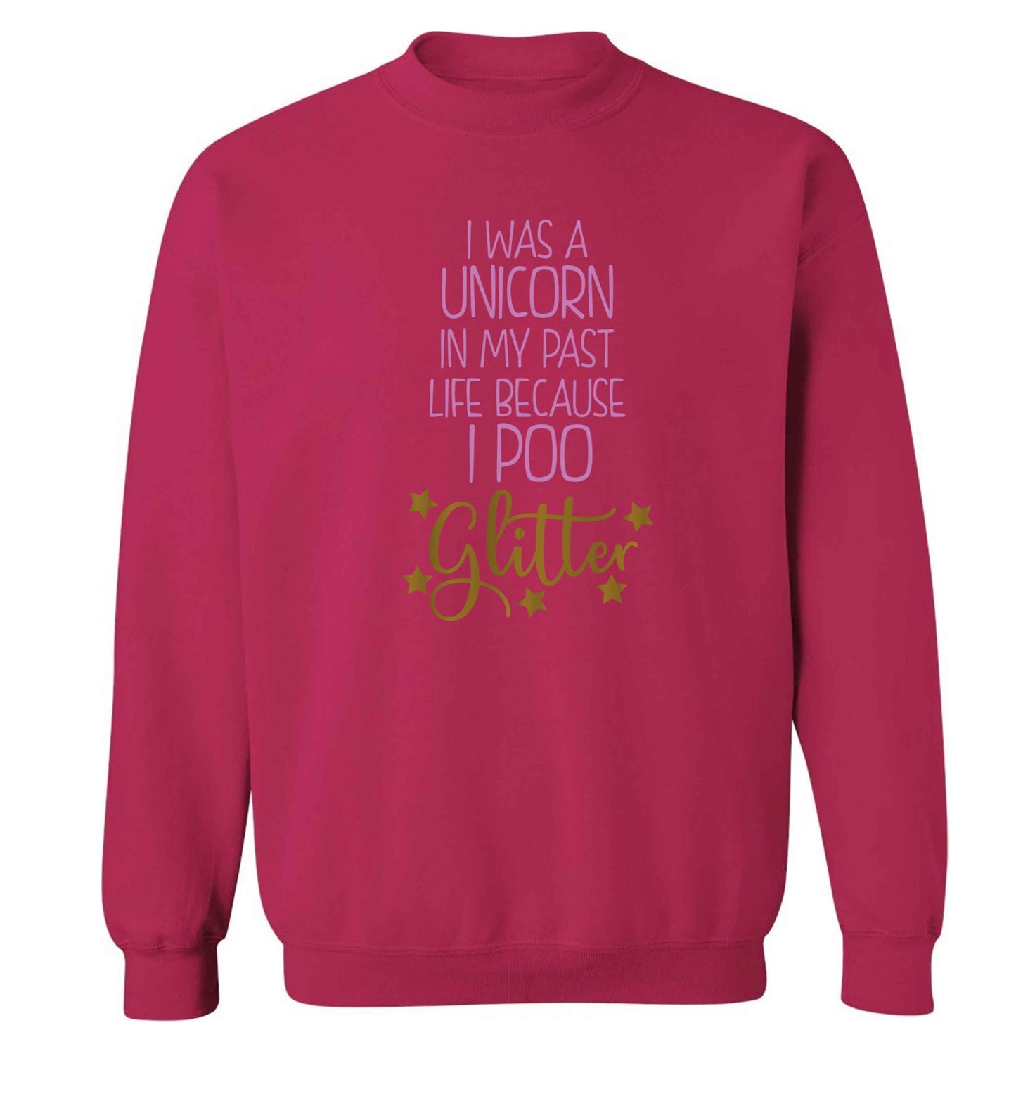 I was a unicorn in my past life because I poo glitter Adult's unisex pink Sweater 2XL