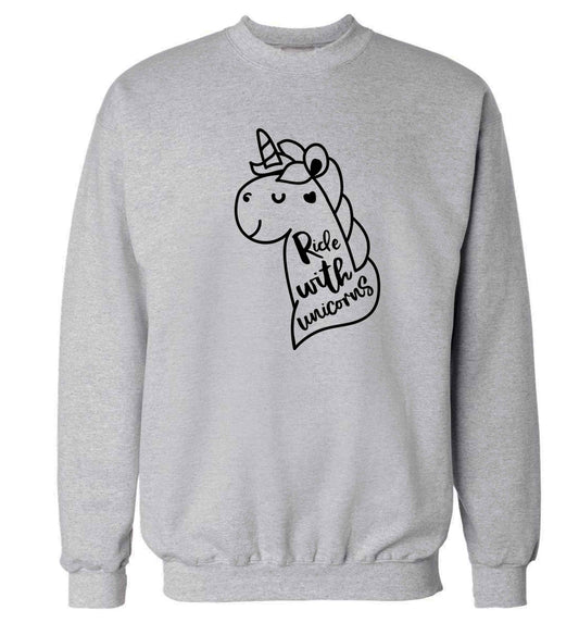 Ride with unicorns Adult's unisex grey Sweater 2XL