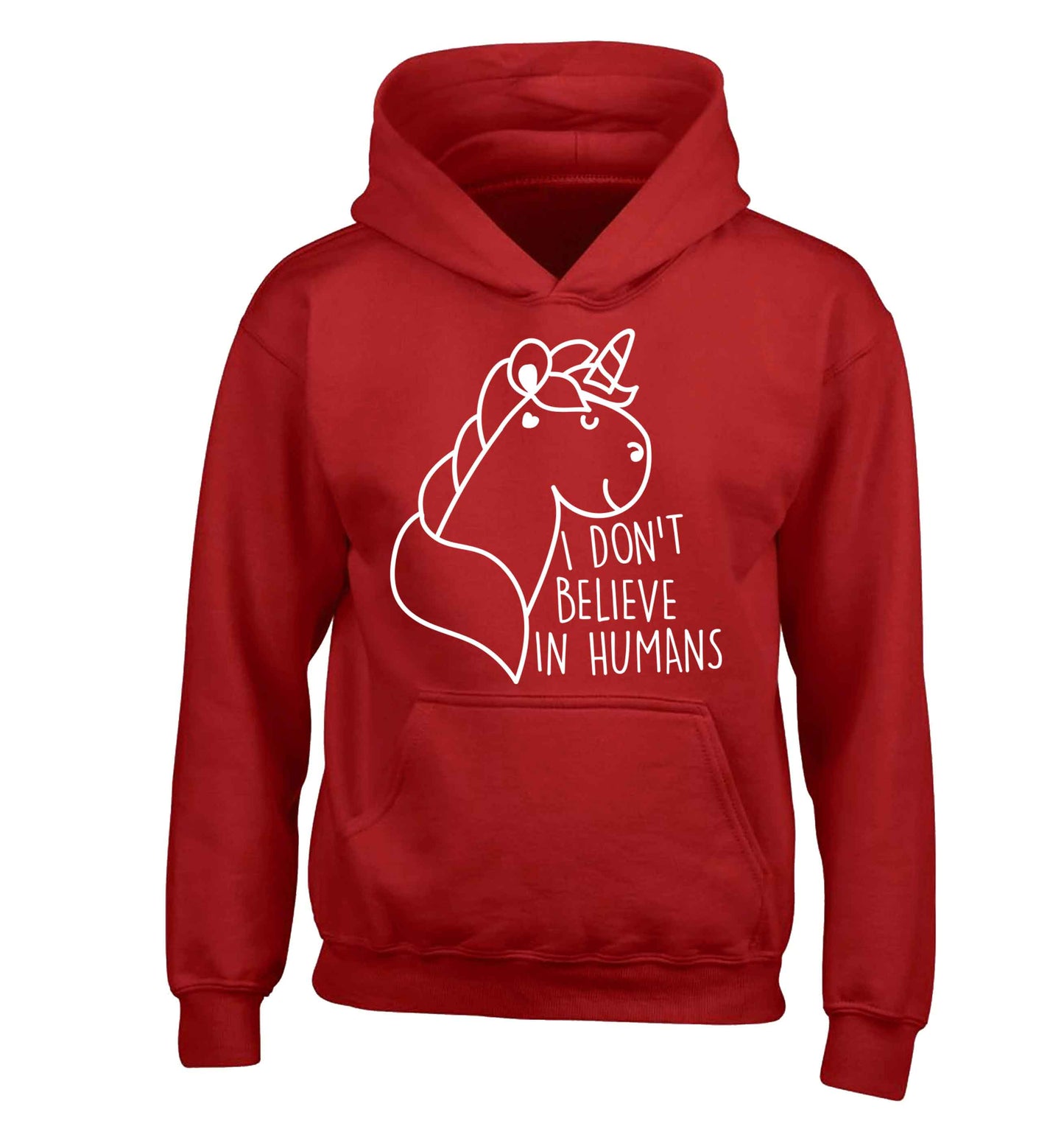 I don't believe in humans children's red hoodie 12-13 Years