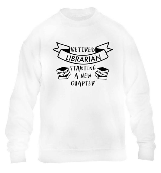 Retired librarian keep your hair on children's white sweater 12-13 Years