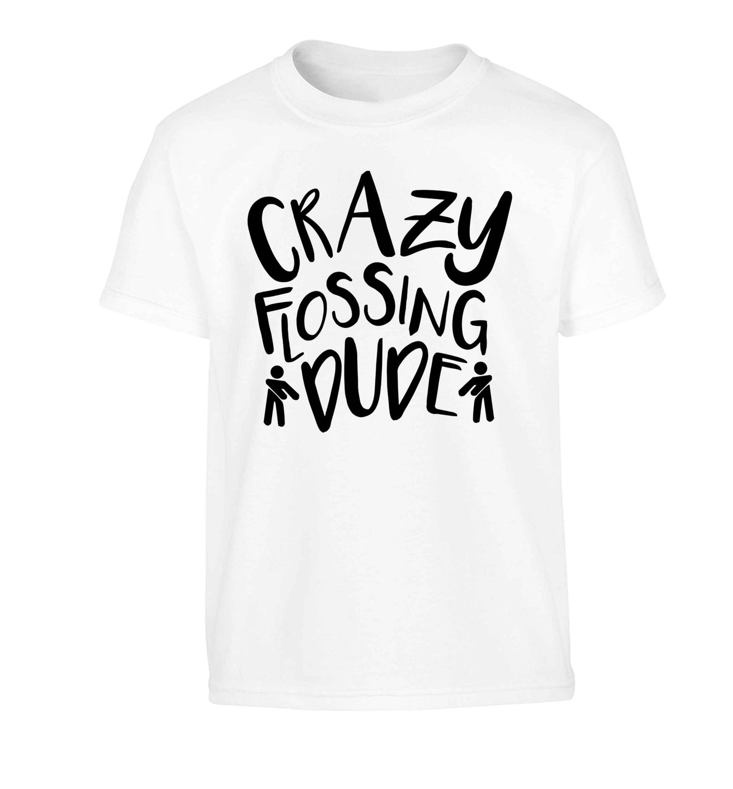 Crazy flossing dude Children's white Tshirt 12-13 Years