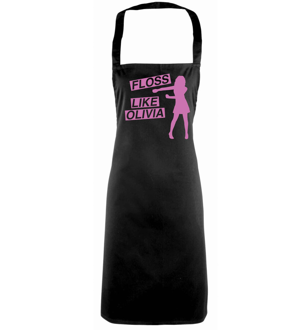 Personalised floss like (female version) black apron