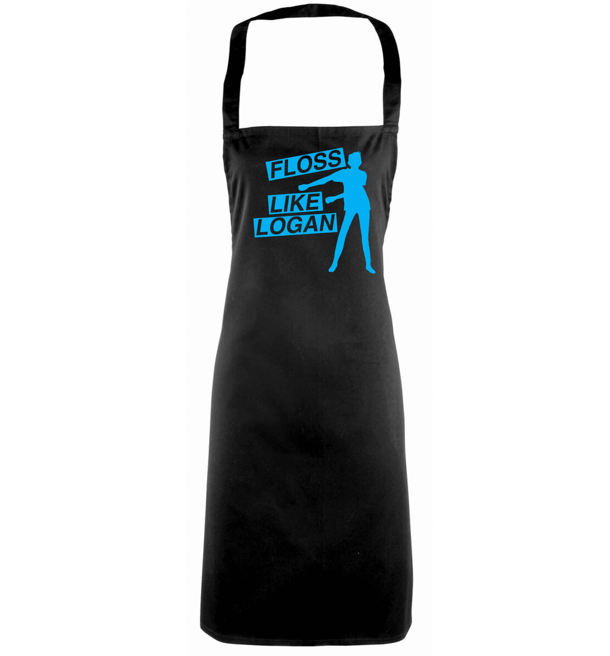 Personalised floss like (male version) black apron