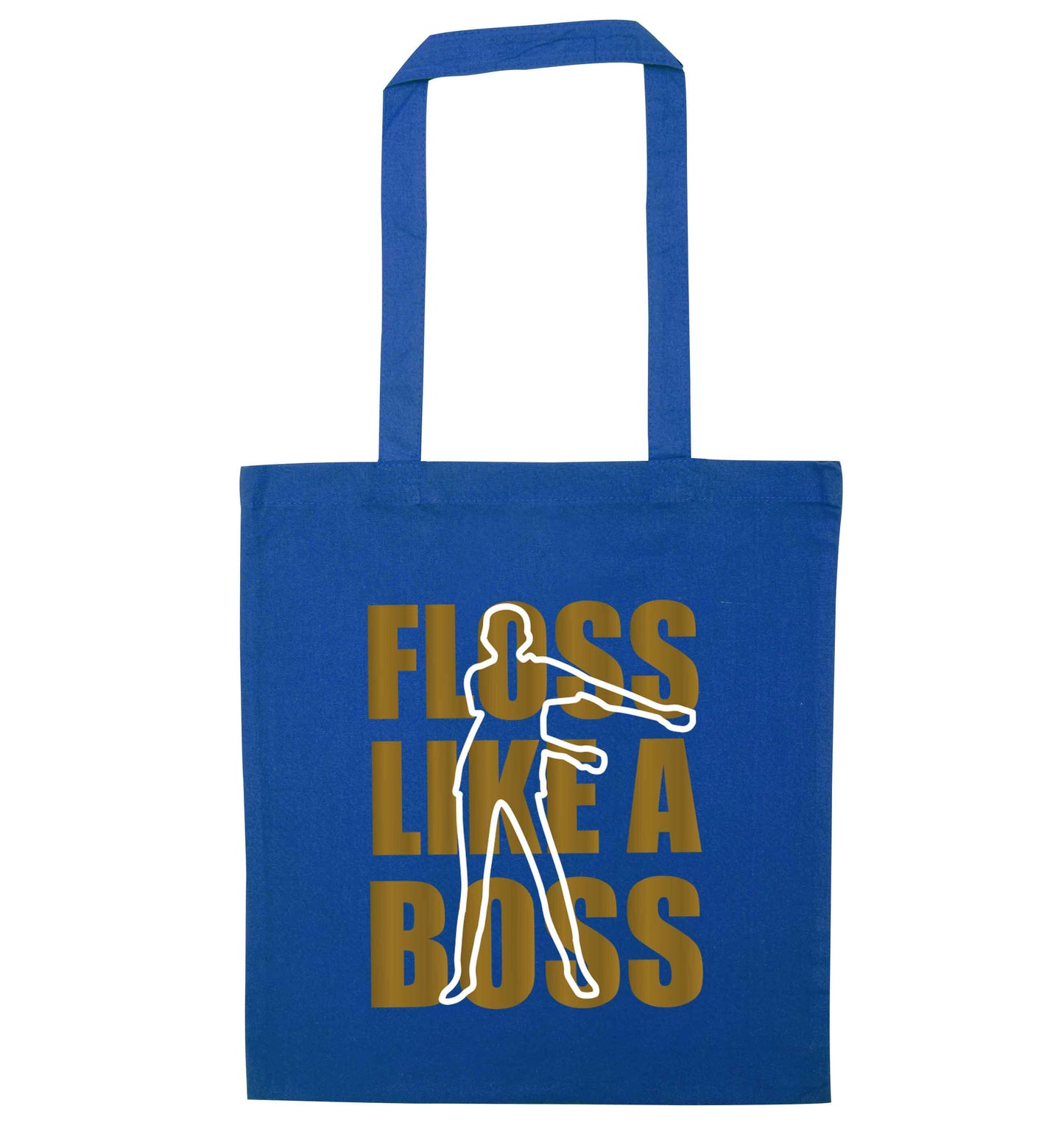 Floss like a boss blue tote bag