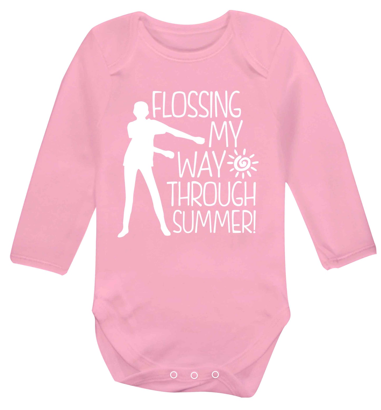 Flossing my way through summer Baby Vest long sleeved pale pink 6-12 months