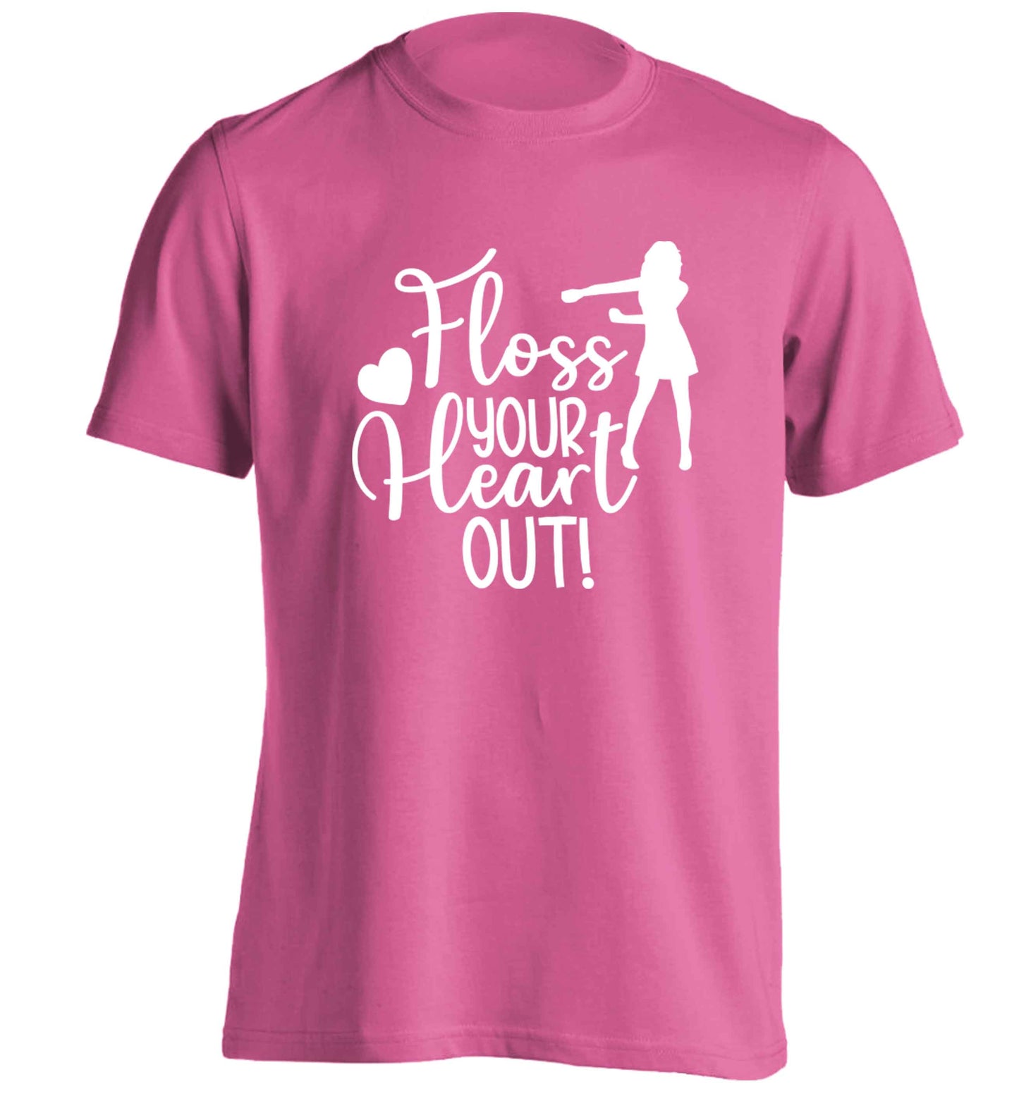 Floss your heart out adults unisex pink Tshirt 2XL