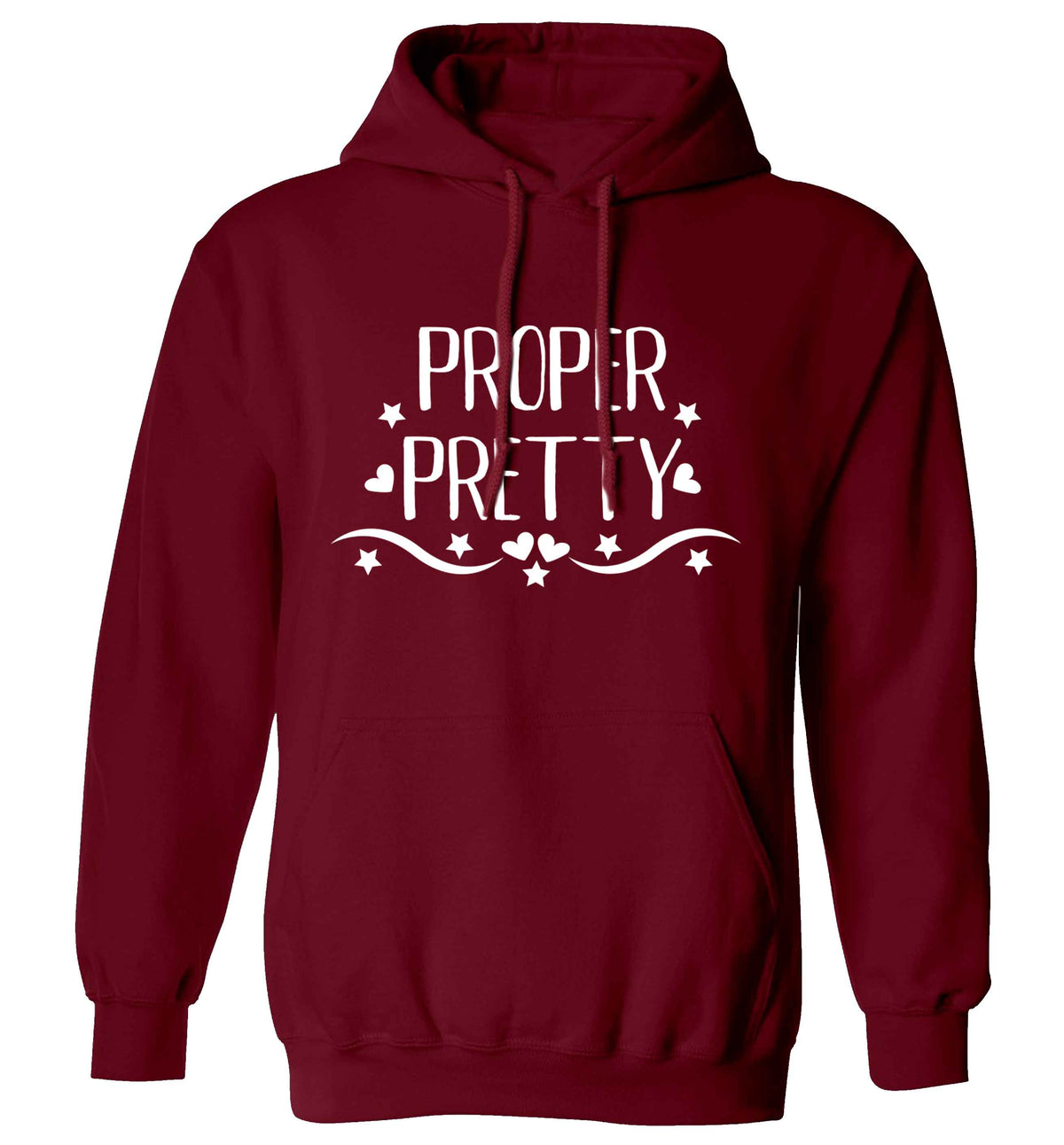 Proper pretty adults unisex maroon hoodie 2XL