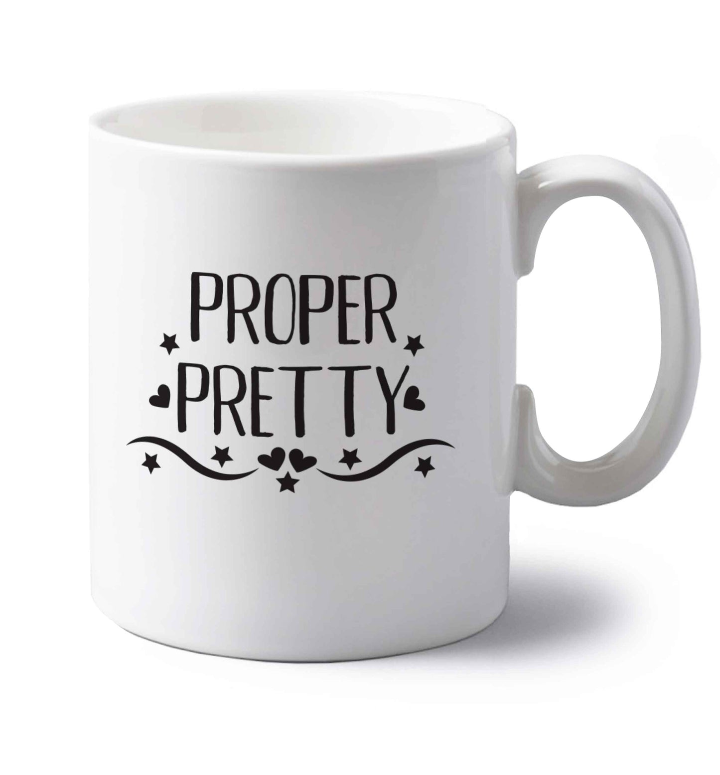 Proper pretty left handed white ceramic mug