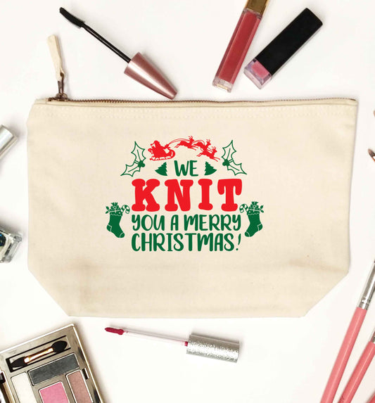 We knit you a merry Christmas natural makeup bag