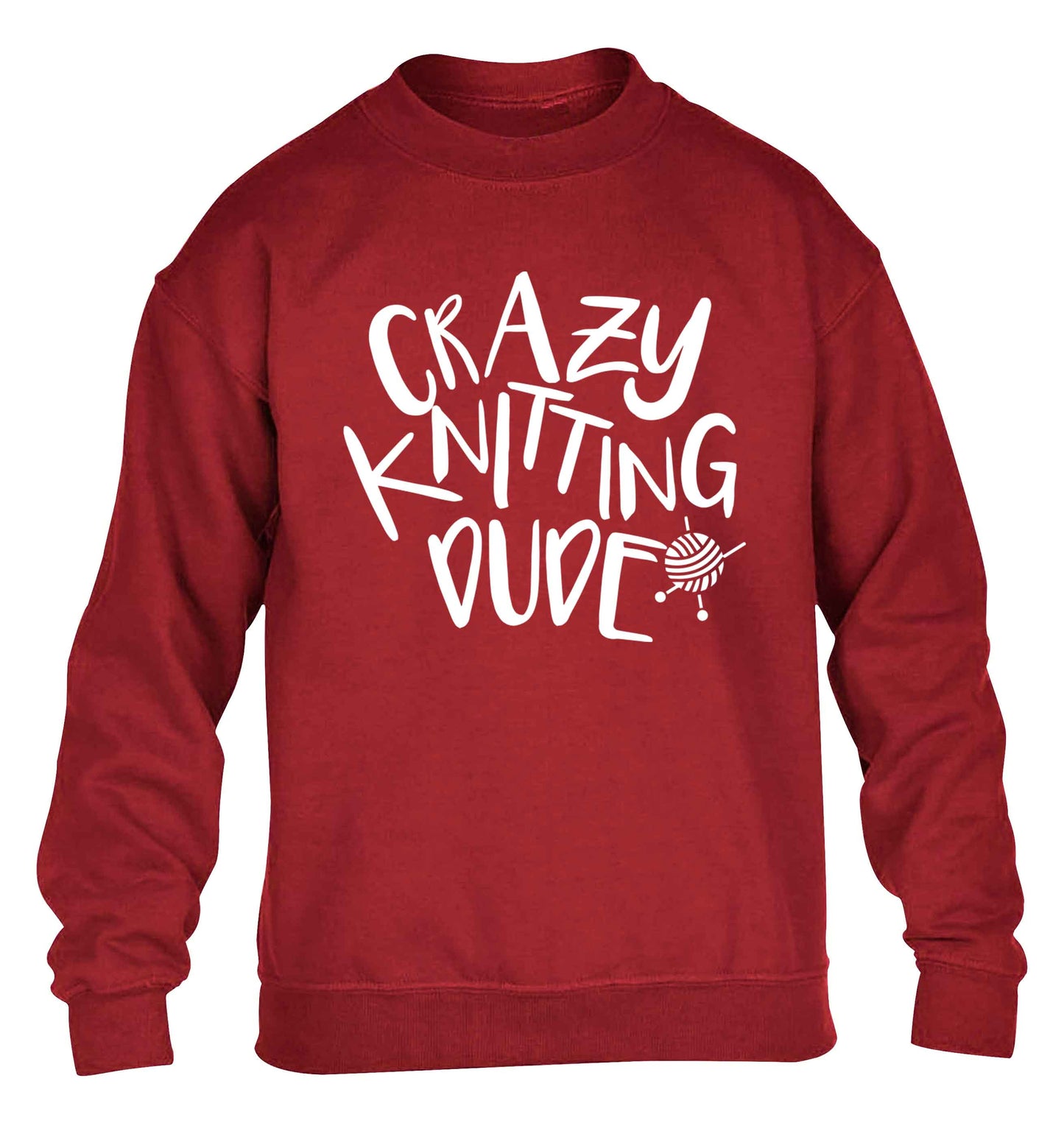 Crazy knitting dude children's grey sweater 12-13 Years