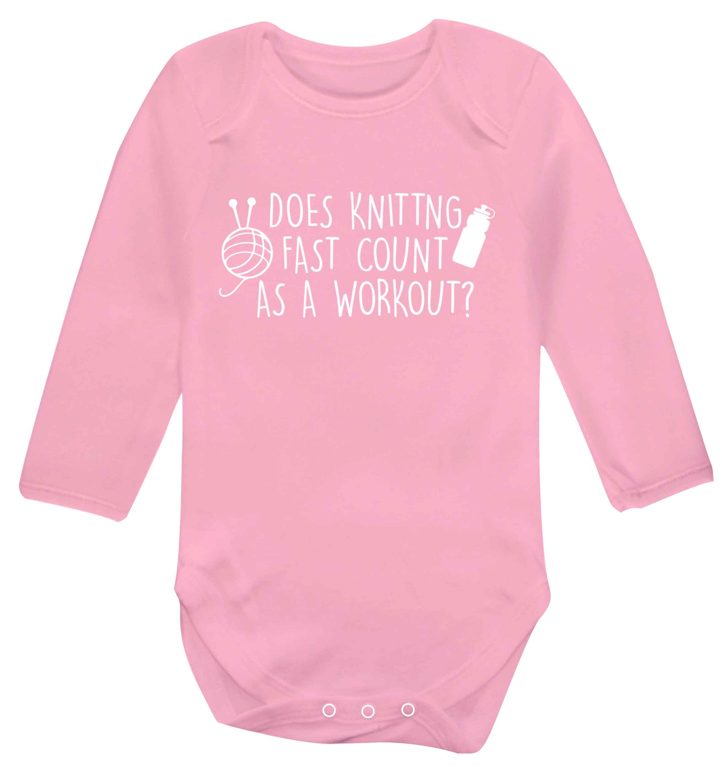Does knitting fast count as a workout? Baby Vest long sleeved pale pink 6-12 months