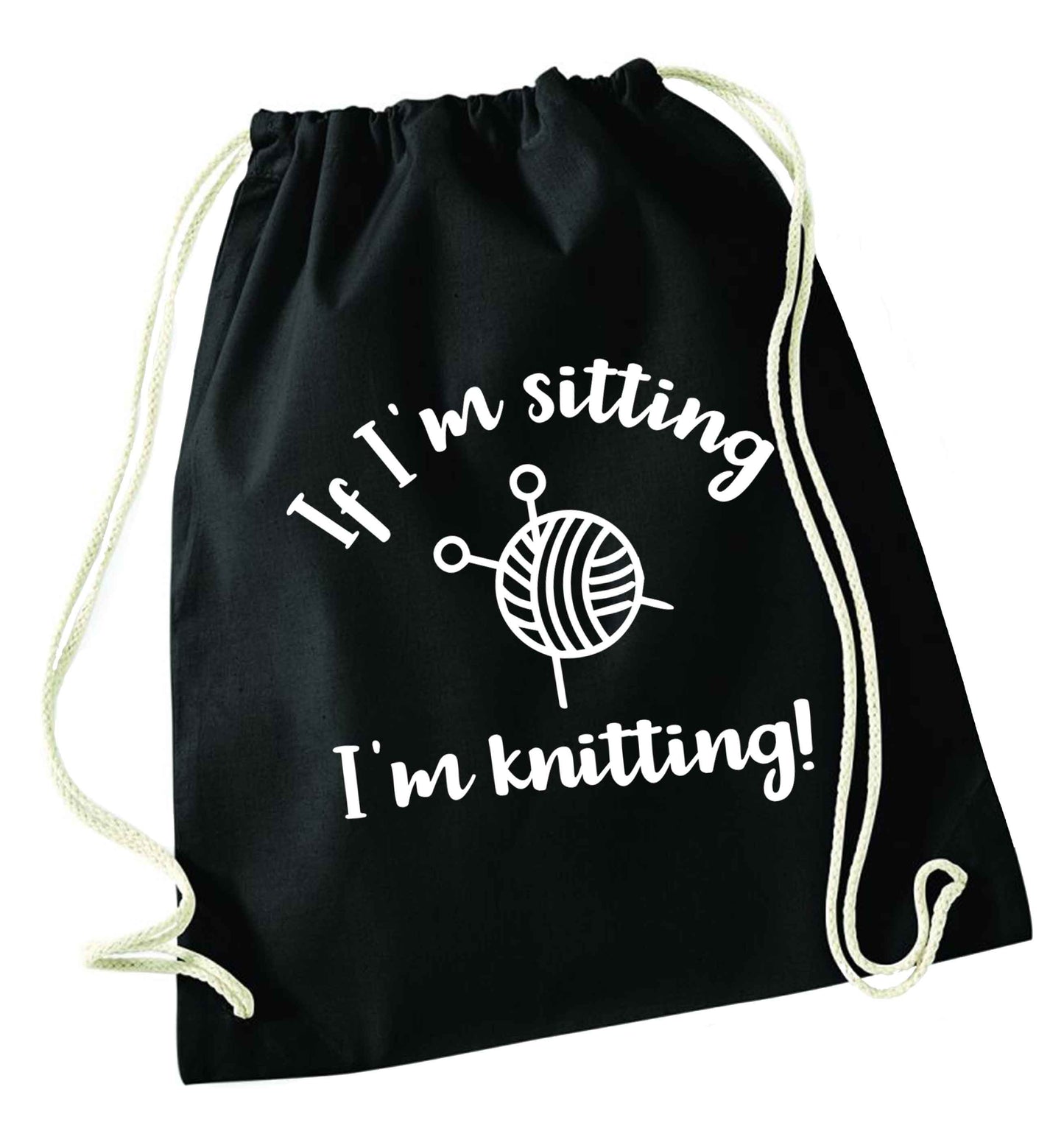 Merry Christmas black drawstring bag