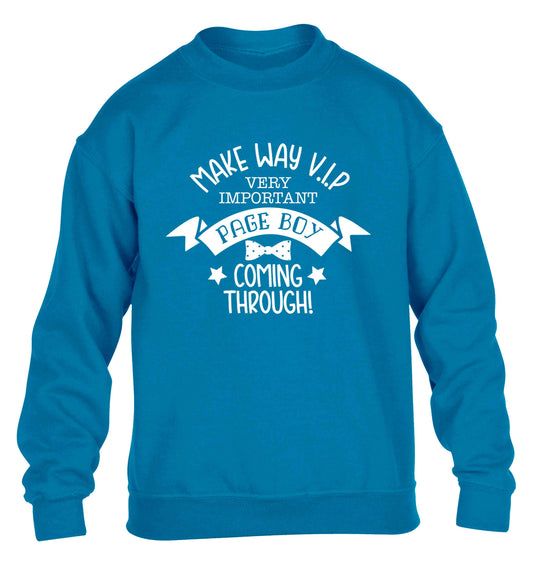 Make way V.I.P page boy coming through! children's blue sweater 12-13 Years