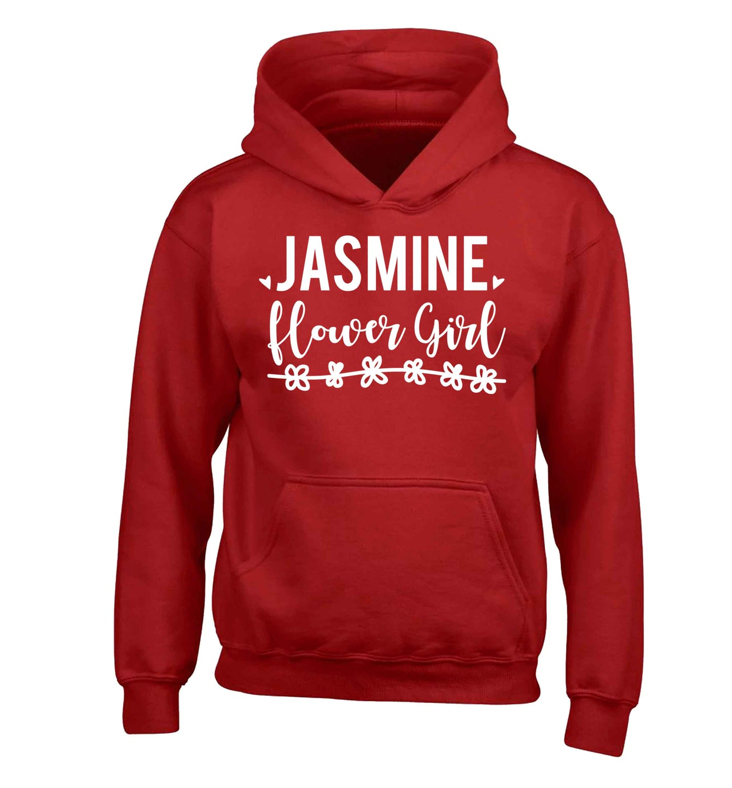 Personalised flower girl children's red hoodie 12-13 Years
