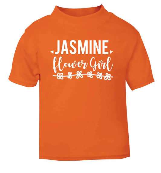 Personalised flower girl orange Baby Toddler Tshirt 2 Years