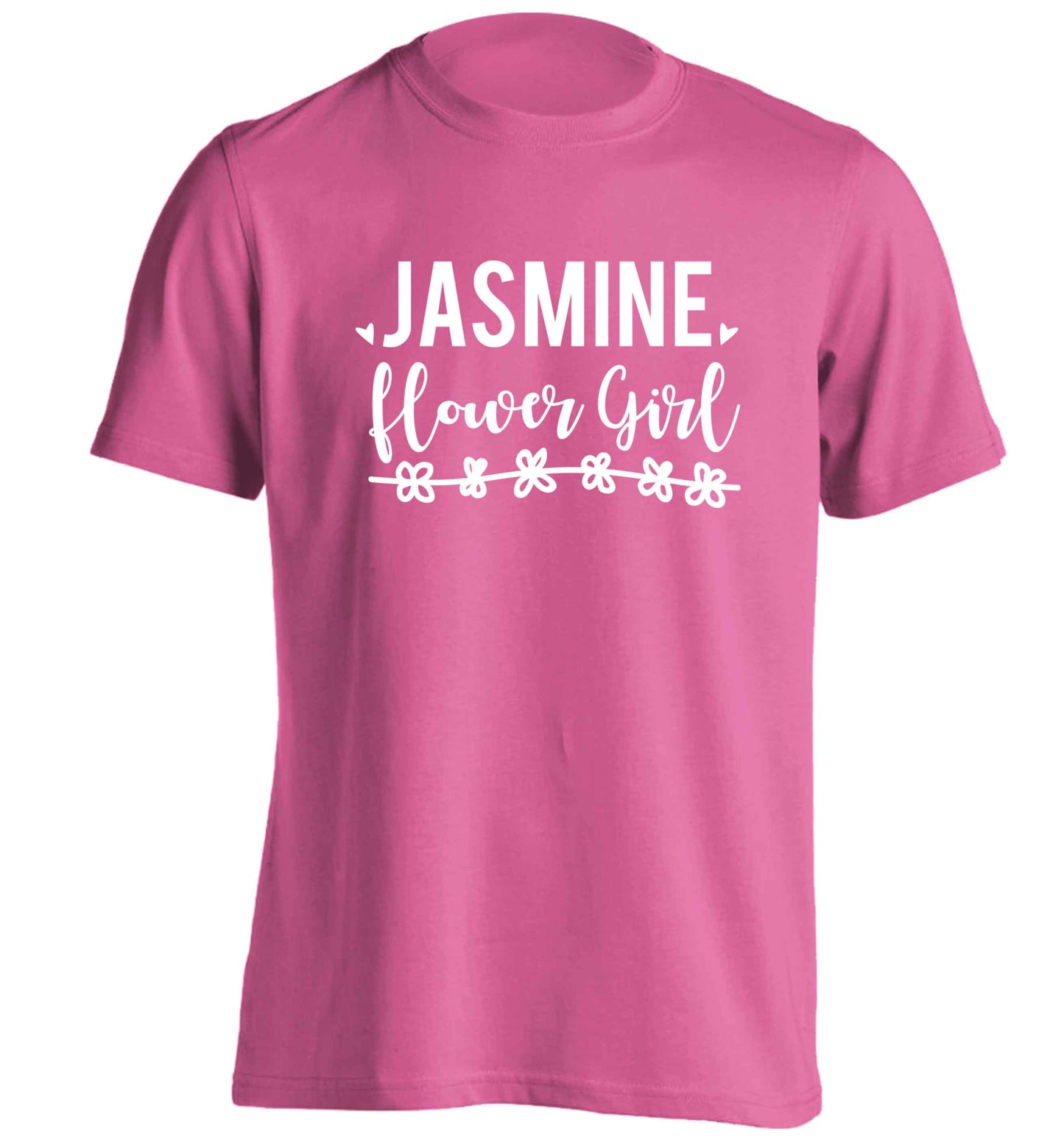 Personalised flower girl adults unisex pink Tshirt 2XL