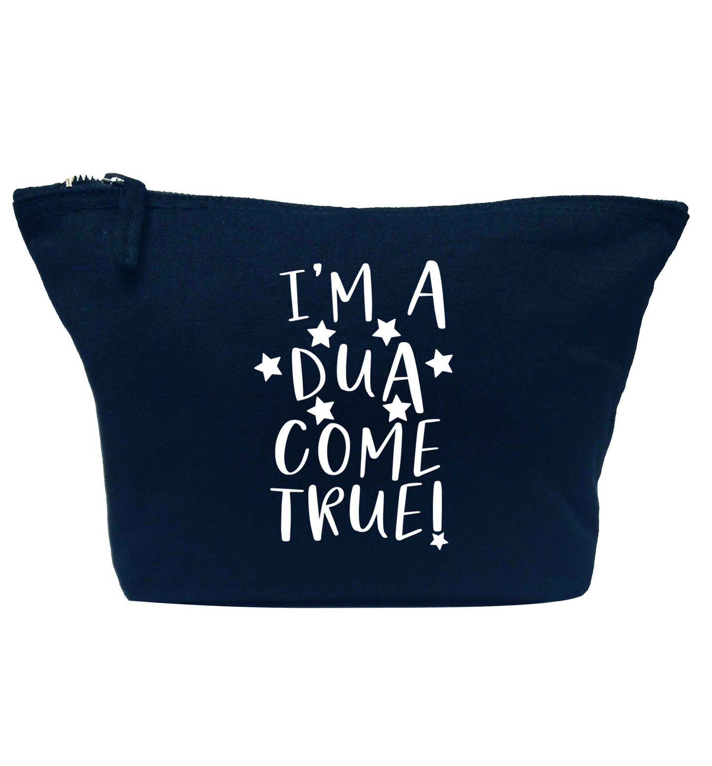 I'm a dua come true navy makeup bag