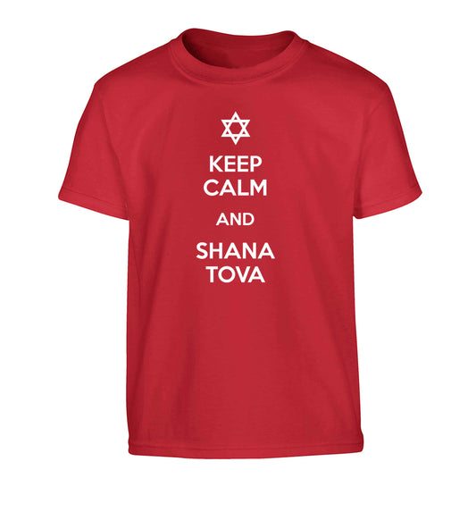 Keep calm and shana tova Children's red Tshirt 12-13 Years