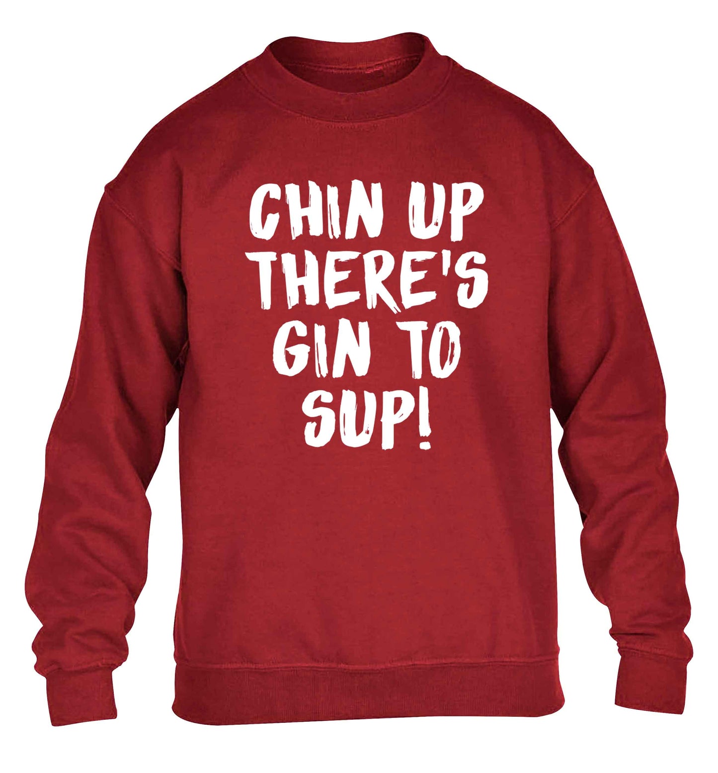 Chin up there's gin to sup children's grey sweater 12-13 Years