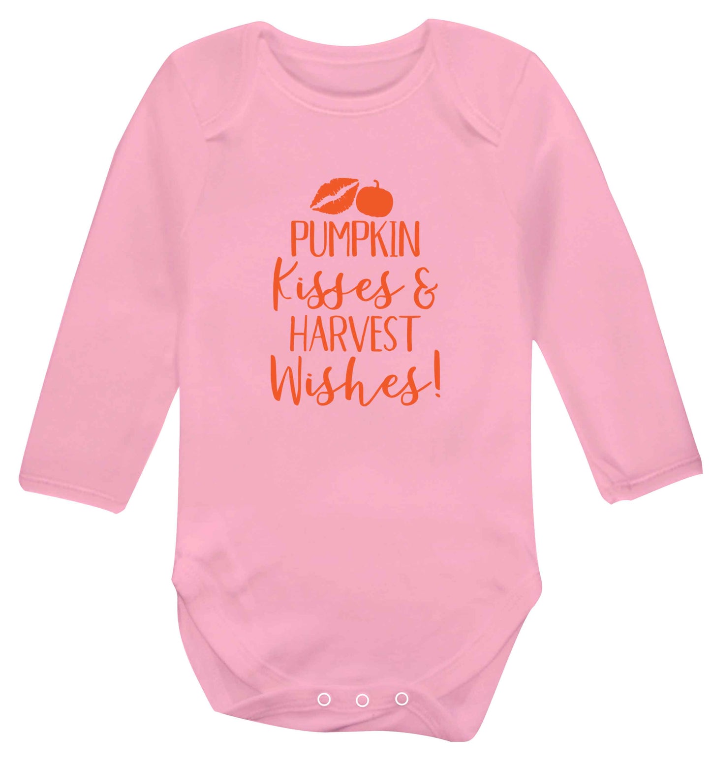 Pumpkin Kisses Harvest baby vest long sleeved pale pink 6-12 months