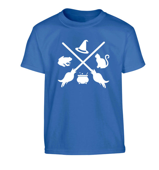 Witch symbol Children's blue Tshirt 12-13 Years