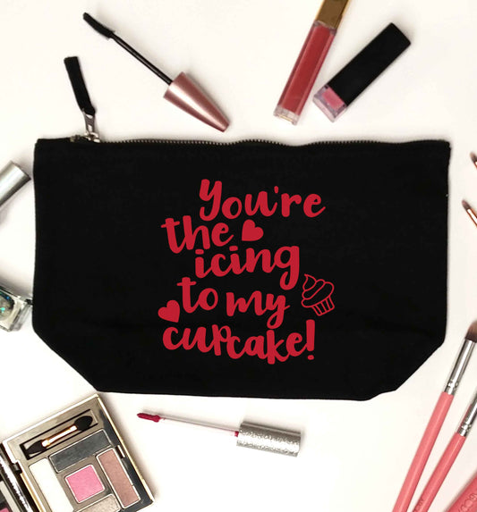 You're the icing to my cupcake black makeup bag