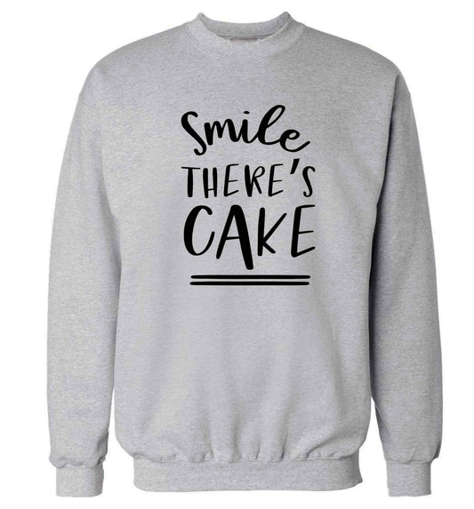 Smile there's cake Adult's unisex grey Sweater 2XL
