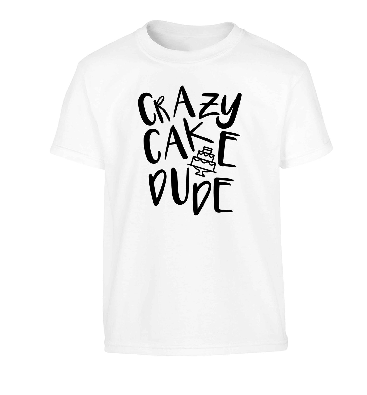Crazy cake dude Children's white Tshirt 12-13 Years