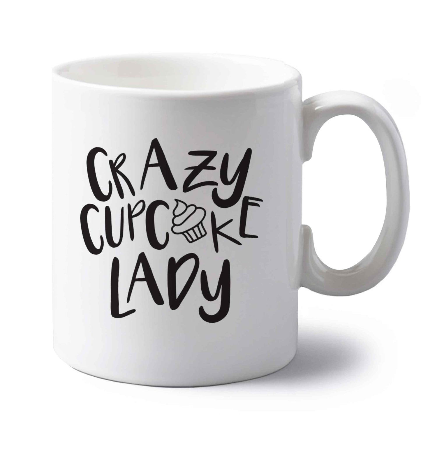 Crazy cupcake lady left handed white ceramic mug