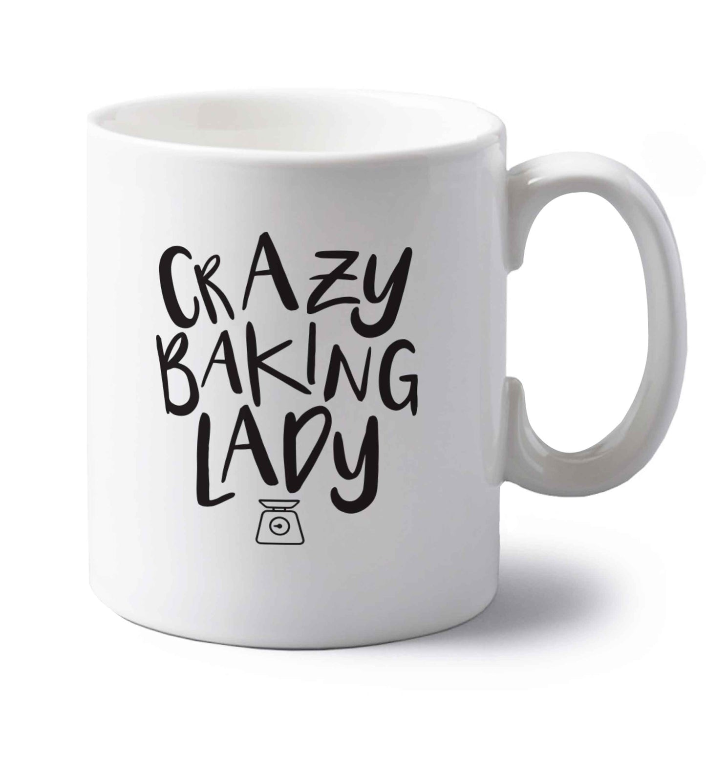 Crazy baking lady left handed white ceramic mug