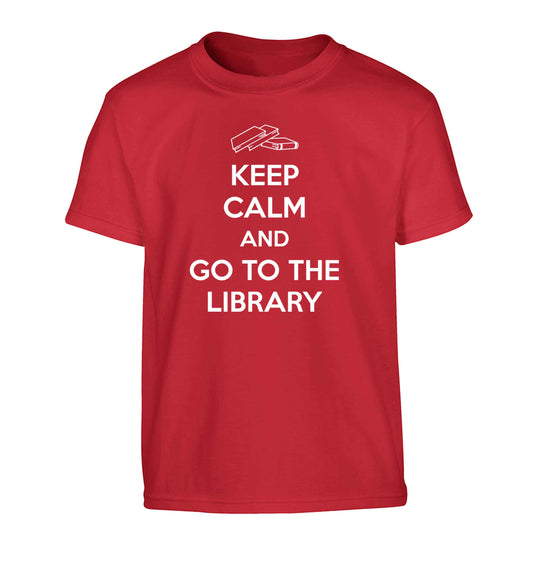 Keep calm and go to the library Children's red Tshirt 12-13 Years