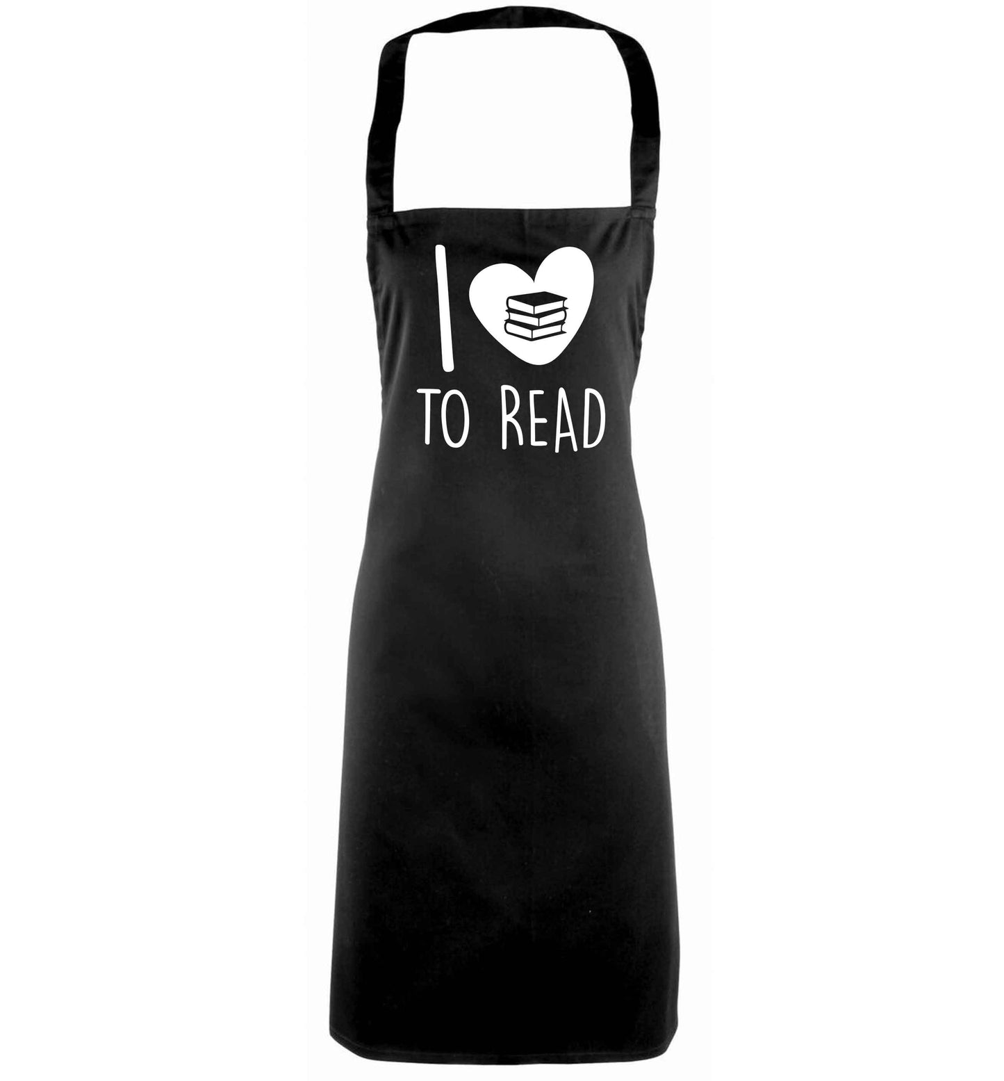 I love to read black apron