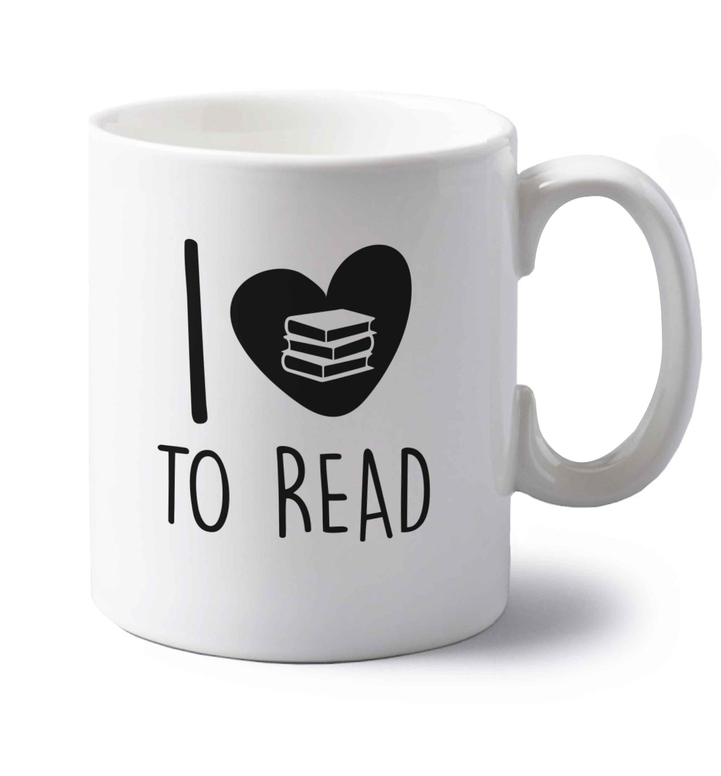 I love to read left handed white ceramic mug