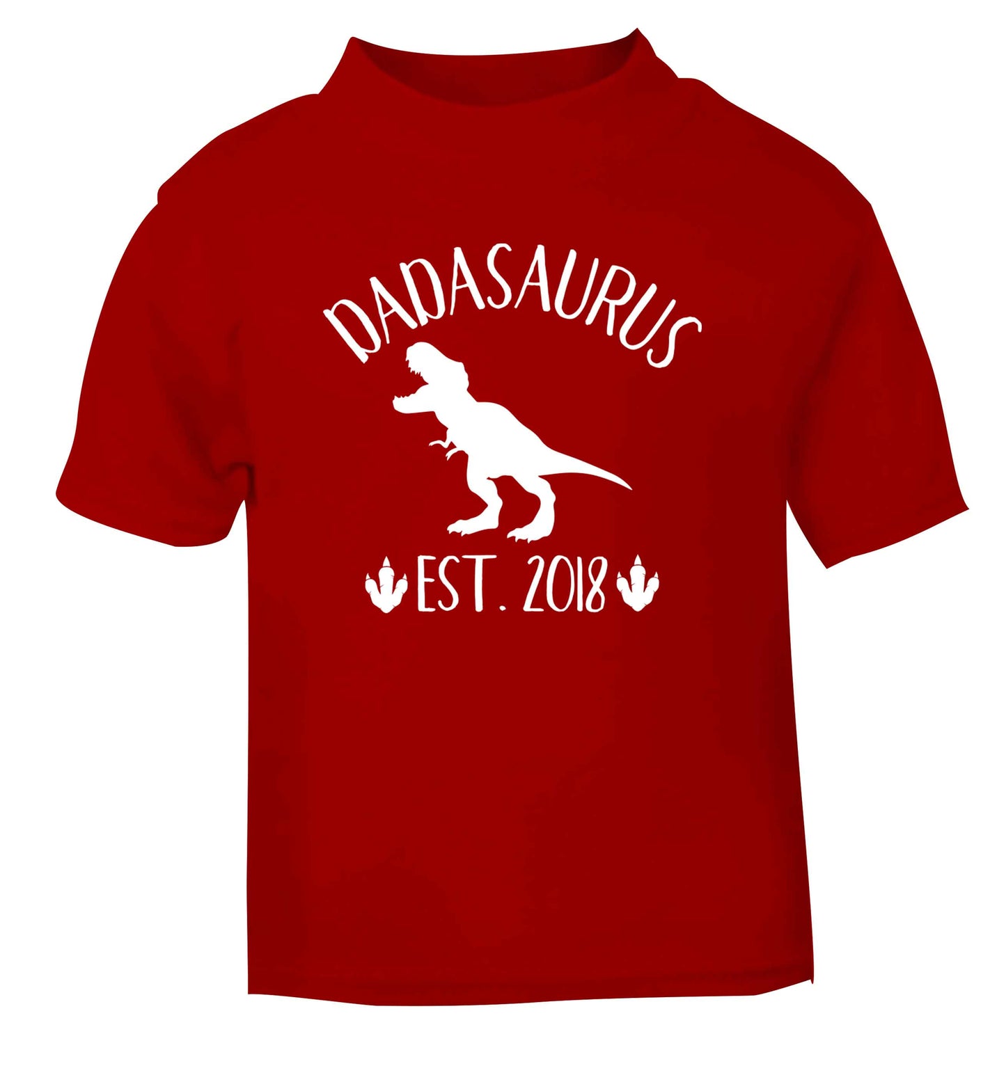 Personalised dadasaurus since (custom date) red Baby Toddler Tshirt 2 Years